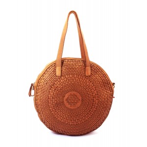 15■ Ovale Handtasche Ledertasche für Damen aus geflochtene Leder 